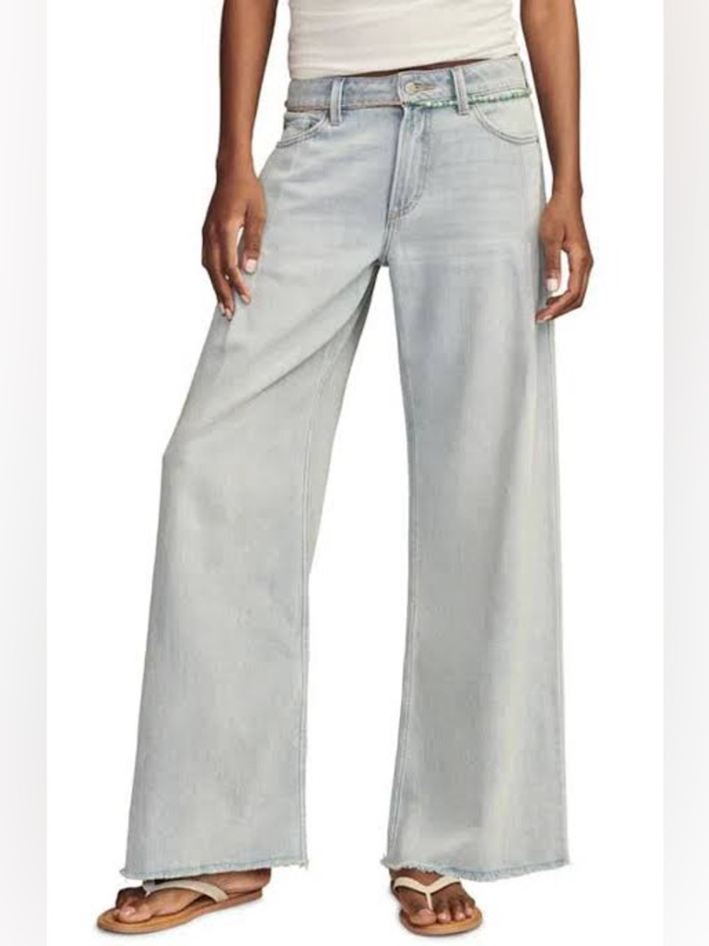 NWT Lucky Brand Palazzo Wide Leg Jeans Light Wash The Chills 6/28 msrp 128